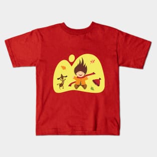 Child with a dog Kids T-Shirt